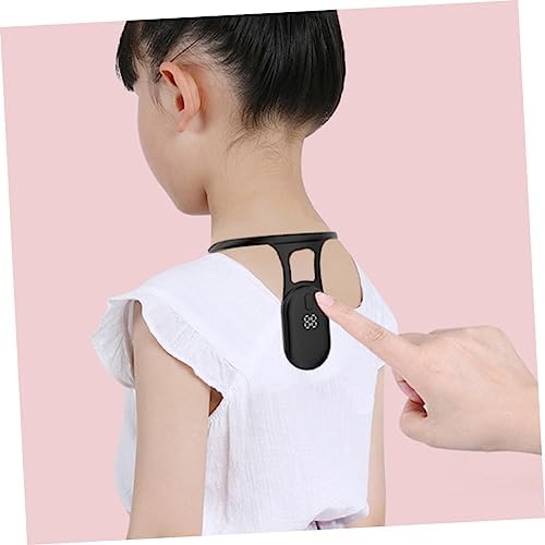 Posture Corrector Sensor Device Portable Posture Training Support for Students Lightweight Hanging Design Hunchback Angle Detection Eye Protection Reminder Black Color