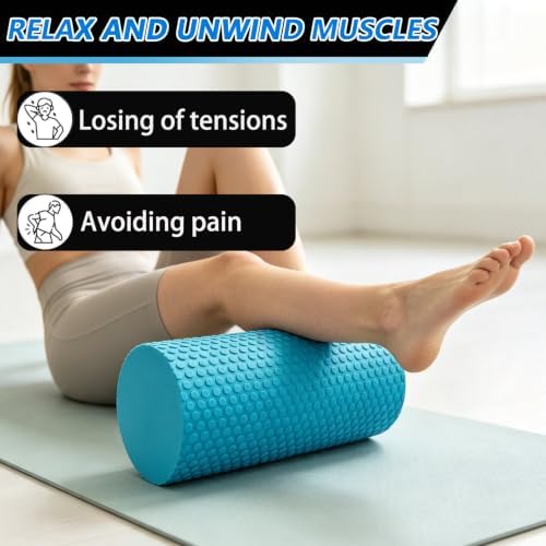 Foam Roller for Exercise, Pilates, Back Physical Therapy, 12" X 6" Round