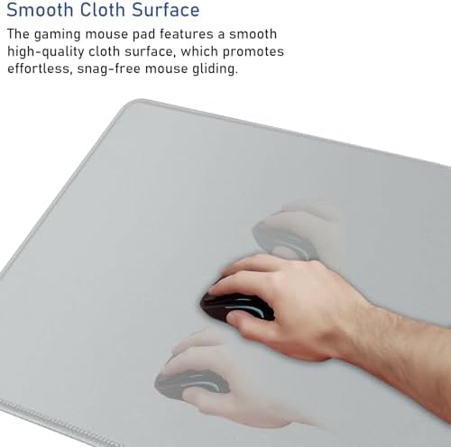 Large Gaming Mouse Pad with Stitched Edges, Non-Slip Natural Rubber Base