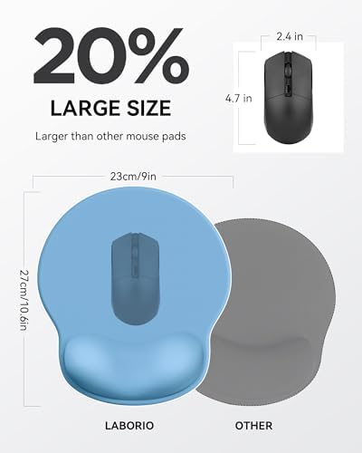 Mouse Pad with Wrist Rest for Desktop Large Ergonomic Mouse Mat(Denim Blue)