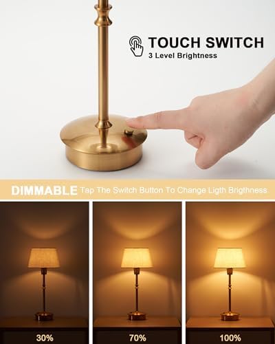 UMEXUS 2 Pack Small Cordless Rechargeable Table Lamp, Battery Operated Lamp