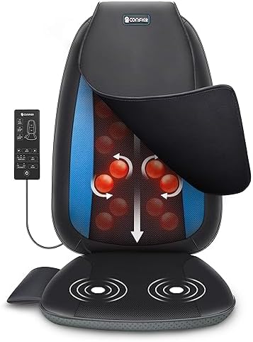 COMFIER Shiatsu Back Massager with Heat, Massage Seat Cushion for Home or Office Chair Use