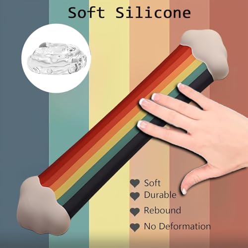 Gel Cloud Keyboard Wrist Rest Cute Rainbow Mouse Pad with Wrist Rest for Computer Keyboard and Mouse Pad Set PU Base Silicone Ergonomic White Cloud Wrist Pad Support for Gaming Desk Laptop Home Office