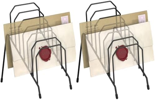 Gawerk Incline Desk Mail Organizer Letter Holder with 6-Section 2 Pack