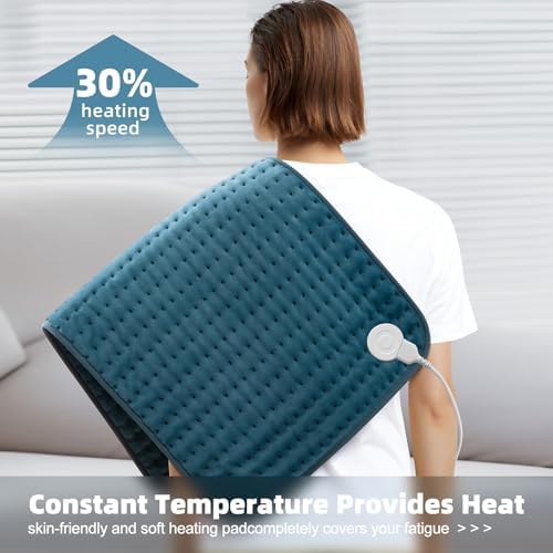 17x33 Heating Pad for Pain Relief, Ultra-Soft Microplush Fabric, 6 Adjustable Heat Settings (Moist & Dry), Safe 2-Hour Auto Shut-Off, Hot Water Bottles Gift Perfect for Back, Neck, Shoulders