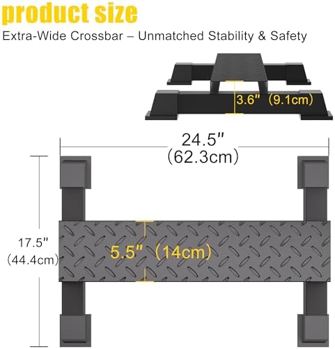 Calf Raise Block, Heavy-Duty Steel Calf Trainer, Multifunctional Standing Calf Workout Bar for Calf Stretch, Squat, and Lower Body Exercises, Anti-Slip Solid Platform Perfect for Home Gym