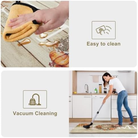 KIMODE Fall Kitchen Mat Anti Fatigue Cushioned Kitchen Rugs Sets of 2 Decor
