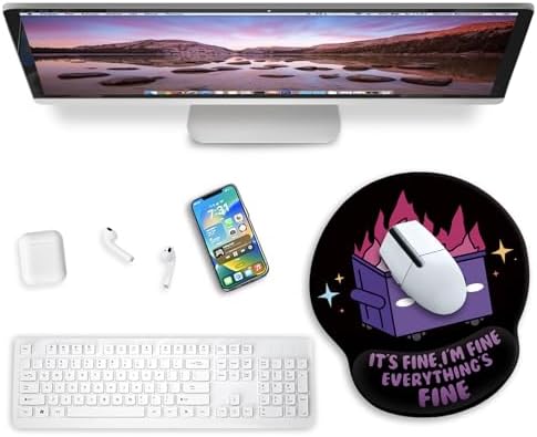 Blusabaca Dumpster on Fire Mouse Pad with Wrist Rest Ergonomic Mousepad