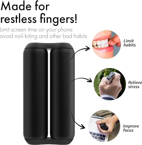 ONO Roller - Handheld Fidget Toy for Adults | Help Relieve Stress, Anxiety, Tension | Promotes Focus, Clarity | Compact, Portable Design (Black, Full Size - ABS Plastic) (Pack of 2)