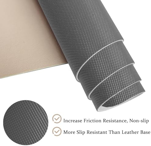 Leather Desk Pad Mat, Beige Desk Mat, 23.6" x 13.7"