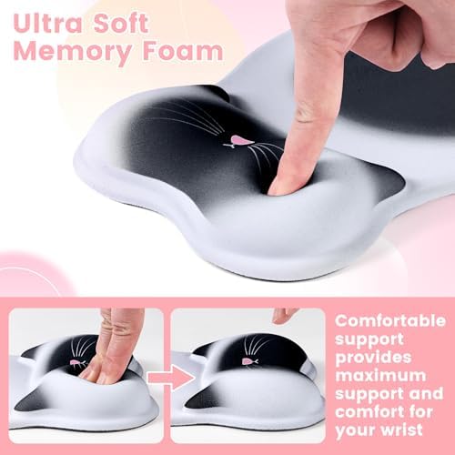 Ergonomic Mouse Pad with Wrist Rest,Cute Memory Foam Mousepad Wrist Support