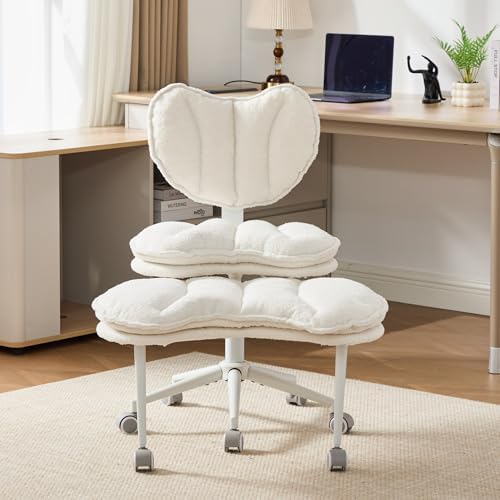 Cross Legged Office Chair, Swivel Footstool & Memory Foam Seat
