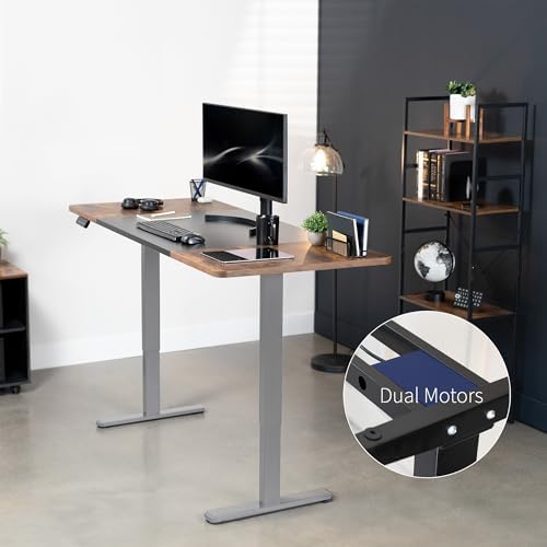 VIVO Black/Vintage Brown 71 x 30 in Standing Desk, DESK-KIT-E2G7BN