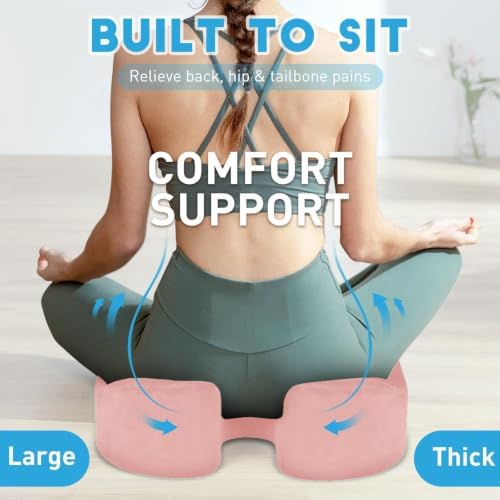 BlissTrends Extra Thick Seat Cushion for Office Chair & Car Seat, Pink