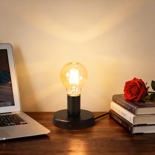 Table Lamp Base, E26/E27 Plug in Lamp Holder with Switch, Black, 2Pcs