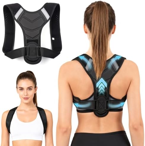 Posture Corrector for Men & Women, Adjustable Back Brace & Straightener for Office, Home & Daily Use, Relieve Back Pain, Prevent Hunching & Slouching, Comfortable & Breathable, L