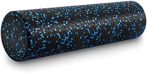 ProsourceFit High Density Foam Rollers 24 - inches long, Firm Full Body Athletic Massage Tool for Back Stretching, Yoga, Pilates, Post Workout Muscle Recuperation, Black/Blue