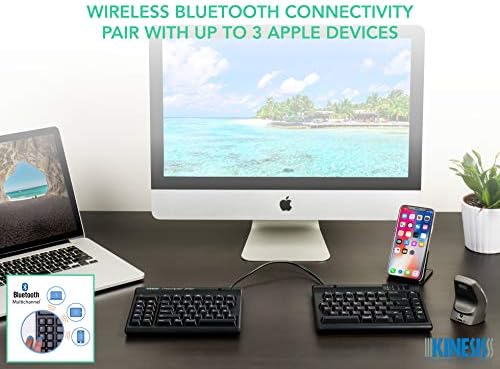 KINESIS Freestyle2 Blue Wireless Ergonomic Keyboard for Mac (9" Standard Separation), Dark Gray