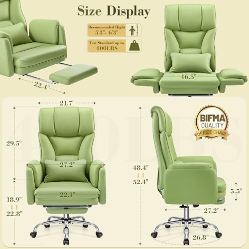 Office Chair, Flip Armrests for Pets Criss Cross Legged,Avocado Green
