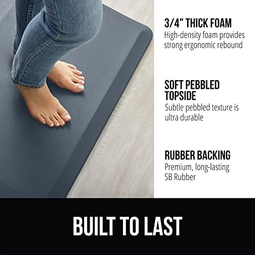 GORILLA GRIP Cushioned Antifatigue Kitchen Mat for Floor, 48x20, Charcoal