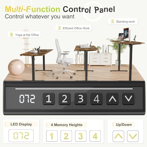 Furmax 55 Inches Electric Standing Desk, Home Office Desk with Phone Holder