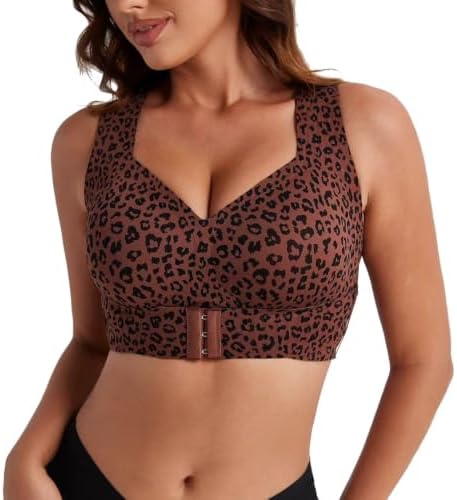 Posture Bra for Women Wireless Bra Wide Strap Back Support Full Coverage Bra for Housewives Mothers Gifts
