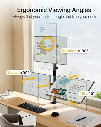 monTEK Triple Monitor Stand for 17-32" Screens, 22 lbs Each