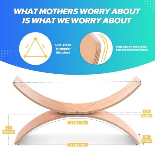 36" Balance Board Kids, Wooden Wobble Board, Montessori Balance Toy