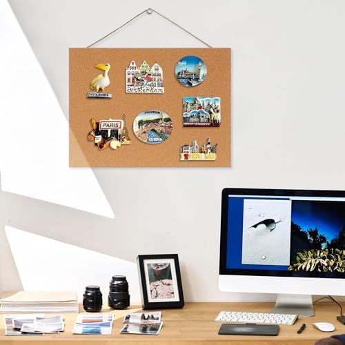 DOLLAR BOSS Magnetic Cork Board, 16" x 12" 1 PC Small Bulletin Board