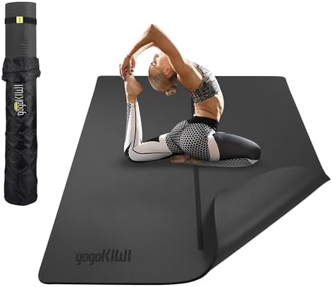 Gogokiwi Large Yoga Mat (6'x4') – 1/4" & 1/2" Thick Exercise Mats for Home Workout, Extra Wide Workout Mats for Home Gym, Yoga, Pilates, Stretching, Floor & More