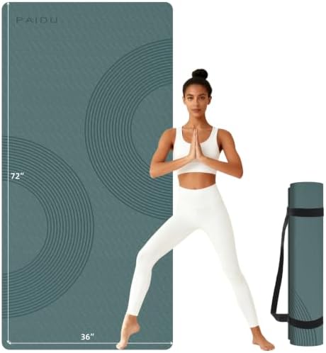 PAIDU Extra Large Yoga Mat, 72"x36" 10MM Thick POE Non Slip Exercise Mat