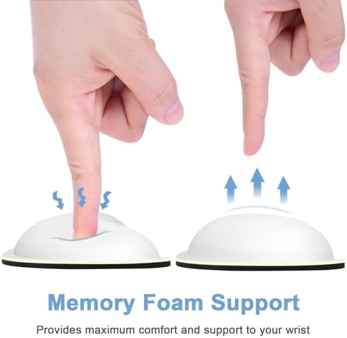 Dapesuom Mouse Wrist Rest, Ergonomic Memory Foam Mouse Wrist for Computer Desk Mats Support, Hand Rest Pad Cushion for Gaming, Office, Laptop, Men, Women, Pain Relief & Easy Typing, Ivory White