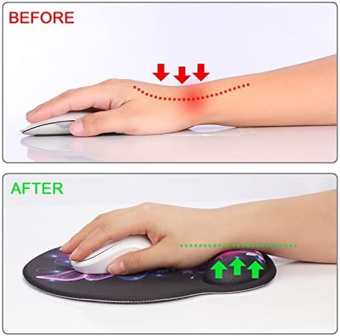 Ergonomic Mouse Pad with Wrist Rest Support,Gel Mouse Pads for Desk