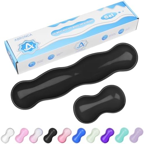 Gel Wrist Rest for Keyboard and Mouse, Wrist Rest for Keyboard, Mouse Wrist Support, Pain Relief, Cool Touch, Non-Skid, Wrist pad Set