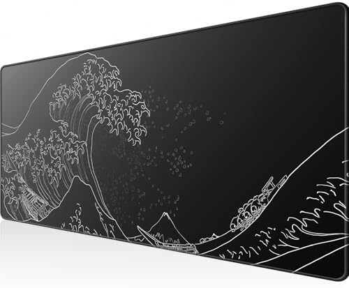 KTRIO Large Gaming Mouse Pad, Desk Mat, 31.5 x 11.8 in, Kanagawa Wave, XL