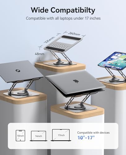 ORICO Adjustable Laptop Stand for Desk, 360° Rotating Base, ST12-Gray