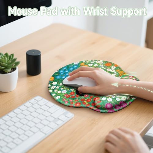 LIMKRIAN Black Cat Ergonomic Mouse Pad with Gel Wrist Rest, 9.8 x 8.6 in