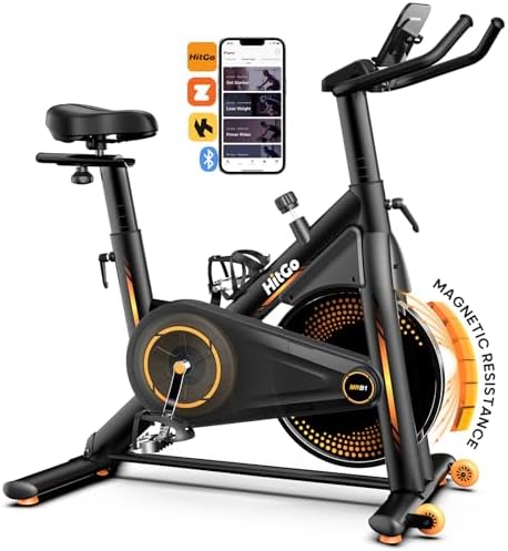 HitGo Office Exercise Bike Desk Chair,330 lbs Heavy Duty Under Desk Bike with 9-Level Height Adjustable Seat 24.4"-33.8",8-Level Resistance & Rolling Wheels,Quiet Fitness Chair for Home Office