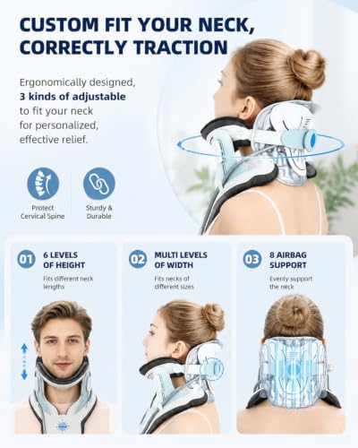 Cervical Traction Device for Pain Relief, Customized with 3-Zone Adjustment