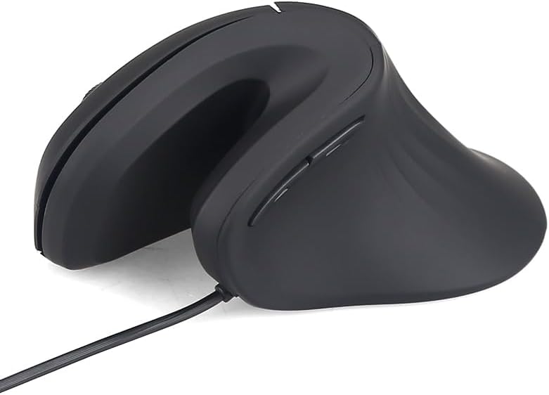 HXMJ- Ergonomic Vertical Mouse Wired,USB Corded Optical Mice,Silent Click,Right Handed-Black