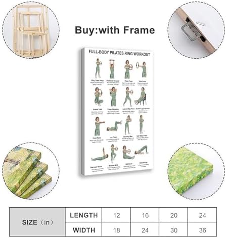 Pilates Ring Exercises Full Body Workout Chart Magic Circle Workout Pilates Ring Guide Home Canvas Poster Bedroom Decor Room Decor Frame 16x24inch
