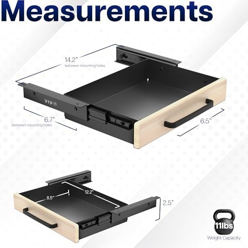 VIVO Light Wood 13 x 9 inch Under Desk Storage Drawer, DESK-DR1H-C
