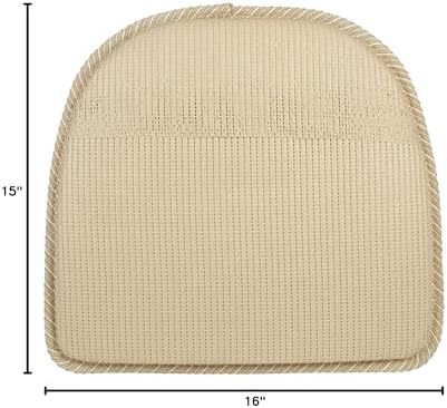 Klear Vu Raindrop The Gripper Non Slip Chair Cushions, Soft & Comfortable Seat Pad, Sitting Pillow for Kitchen, Dining or Office, Nikita Natural, 4 Count (Pack of 1)