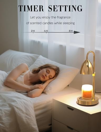 Candle Warmer Lamp with Timer Dimmable, Lamp Candle Warmer Birthday Gifts for Women, Black Adjustable Wax Melter Warmer for Jar Candles, House Warming Gift Home Decor