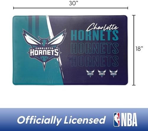 Northwest NBA Charlotte Hornets Embossed Anti-Fatigue Mat, Cushioned Kitchen Floor Rug, Non-Slip PVC Standing Comfort, 18 x 30 in