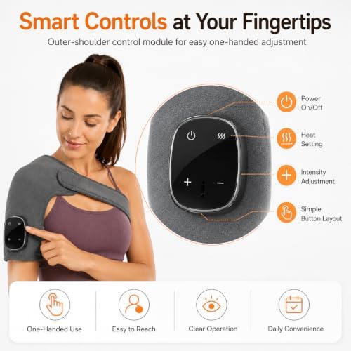 Vital Triple Method Shoulder Massager, Triple-Mode Shoulder Massager with Heat, Compression and Vibration