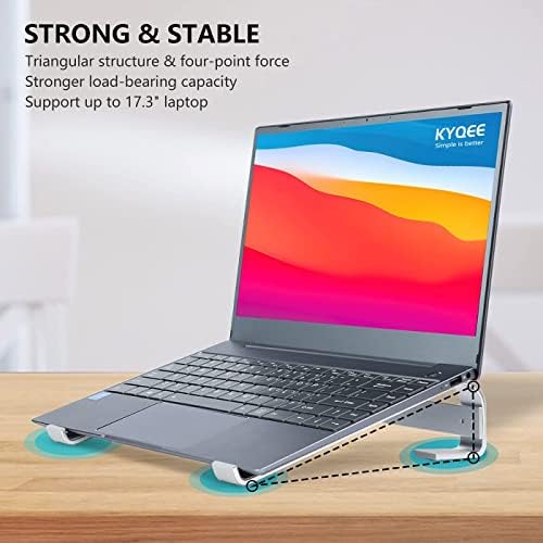 Laptop Stand for Desk, Ventilated Aluminum Laptop Riser, Silver