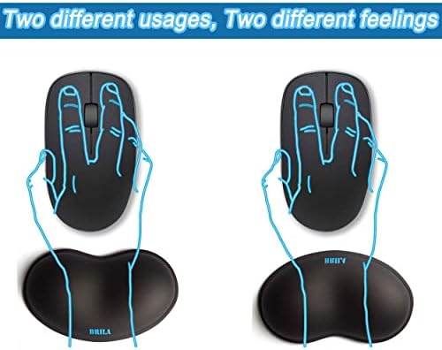 BRILA Ergonomic Silicone Mouse Wrist Rest, Cooling Silica Gel PU Leather Mouse Wrist Support Pad for Office Work and Laptop Computer Gaming