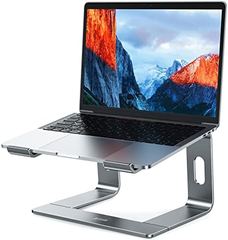 BESIGN LS03 Aluminum Laptop Stand, Ergonomic Detachable Computer Stand, Notebook Holder, Laptop Mount Compatible with Air, Pro, Dell, HP, Lenovo More 10-15.6" Laptops, Gray
