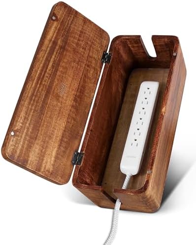 Large Cable Management Box, Wood Wire Organizer & Power Strip Cord Hider